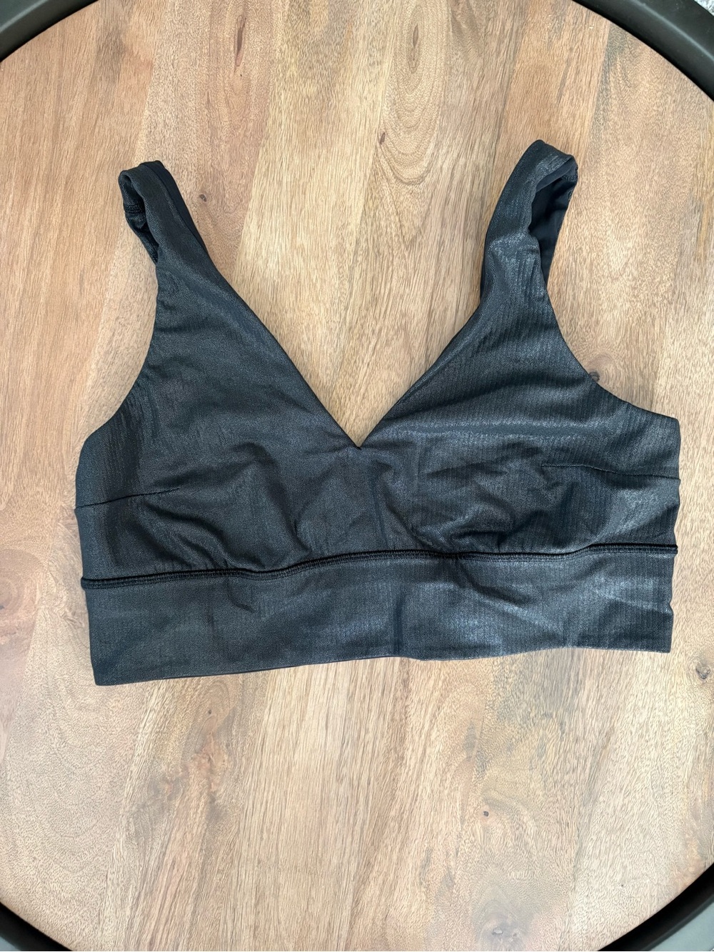 Lululemon V-Neck Bralette. Black shimmer size 14